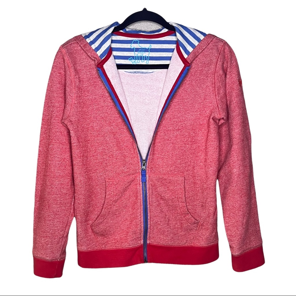 Mini Boden Full Zip Up Hoodie. Red. Medium Weight. Kids Medium 9-10